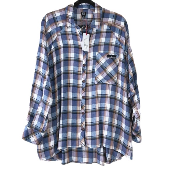 NEW BDG Urban Outfitters Brendan Flannel Long Sleeve Button Down Shirt Shacket S - Picture 10 of 11